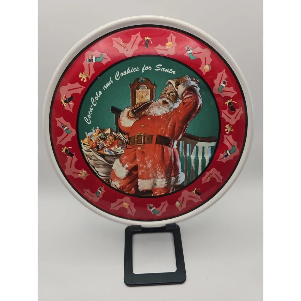 Vintage Coca Cola Santa Cookie Plate - 1998 Enesco